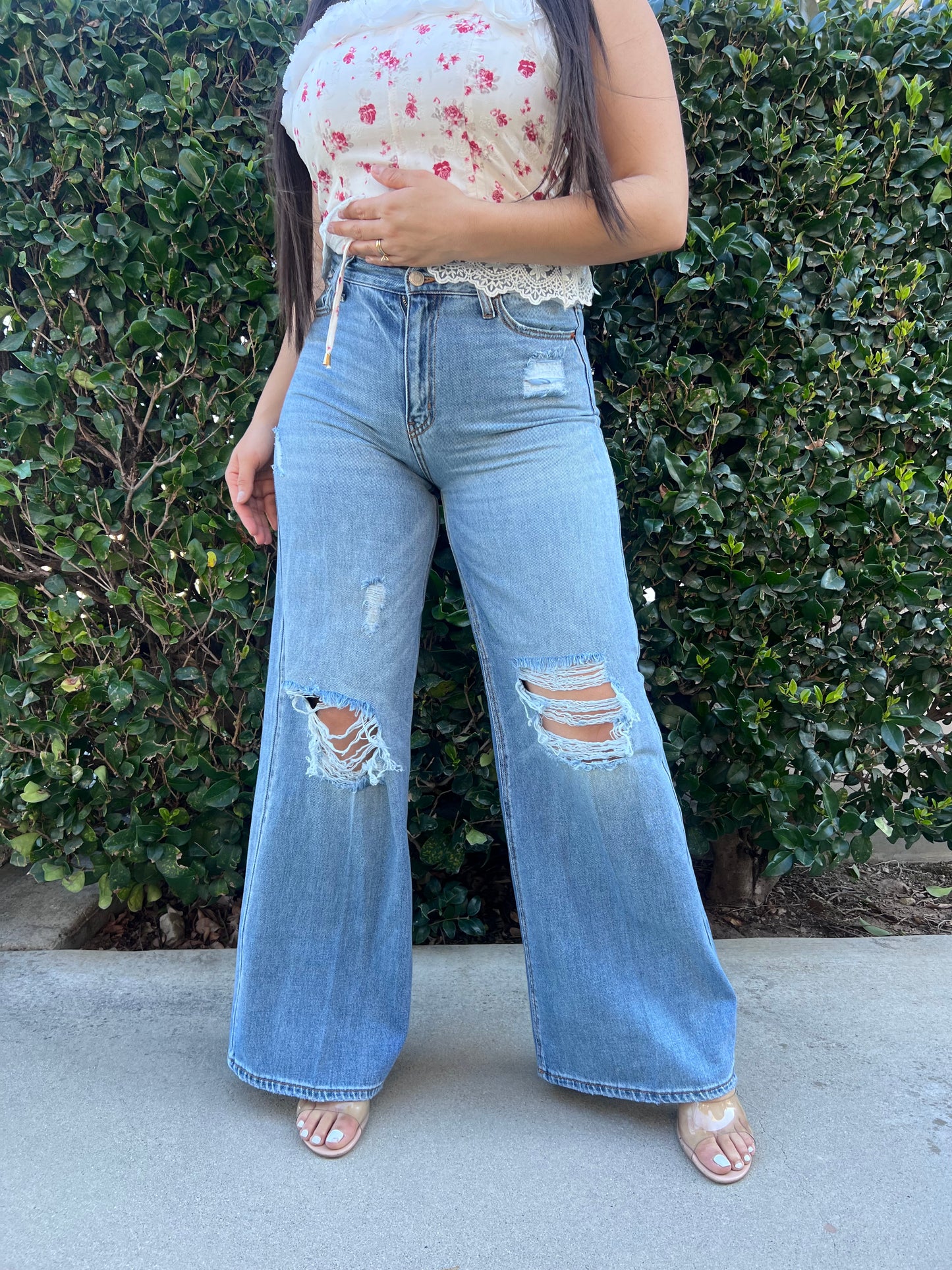 Mirna Tummy Control Wideleg Jeans