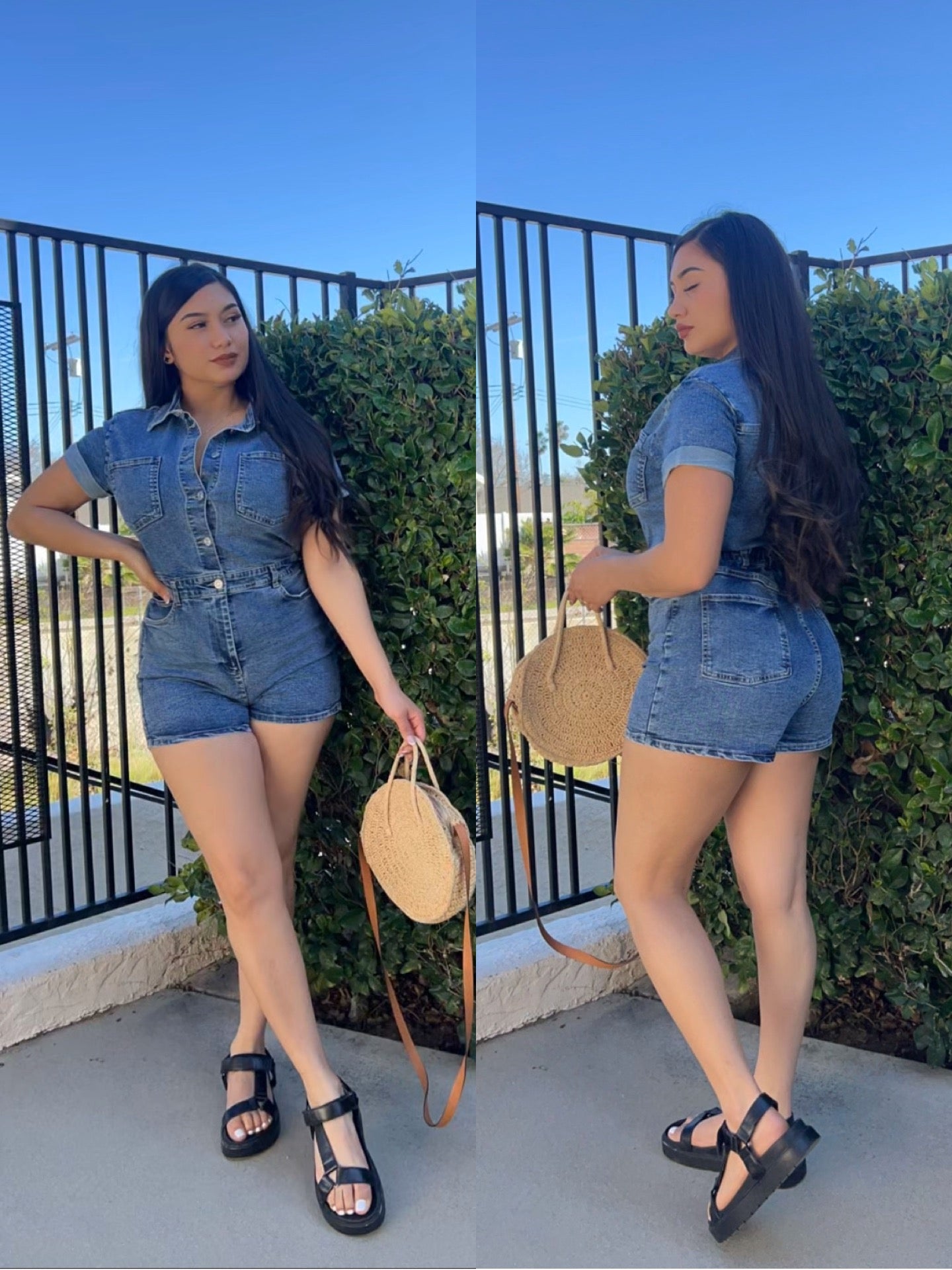 Summer Denim Romper
