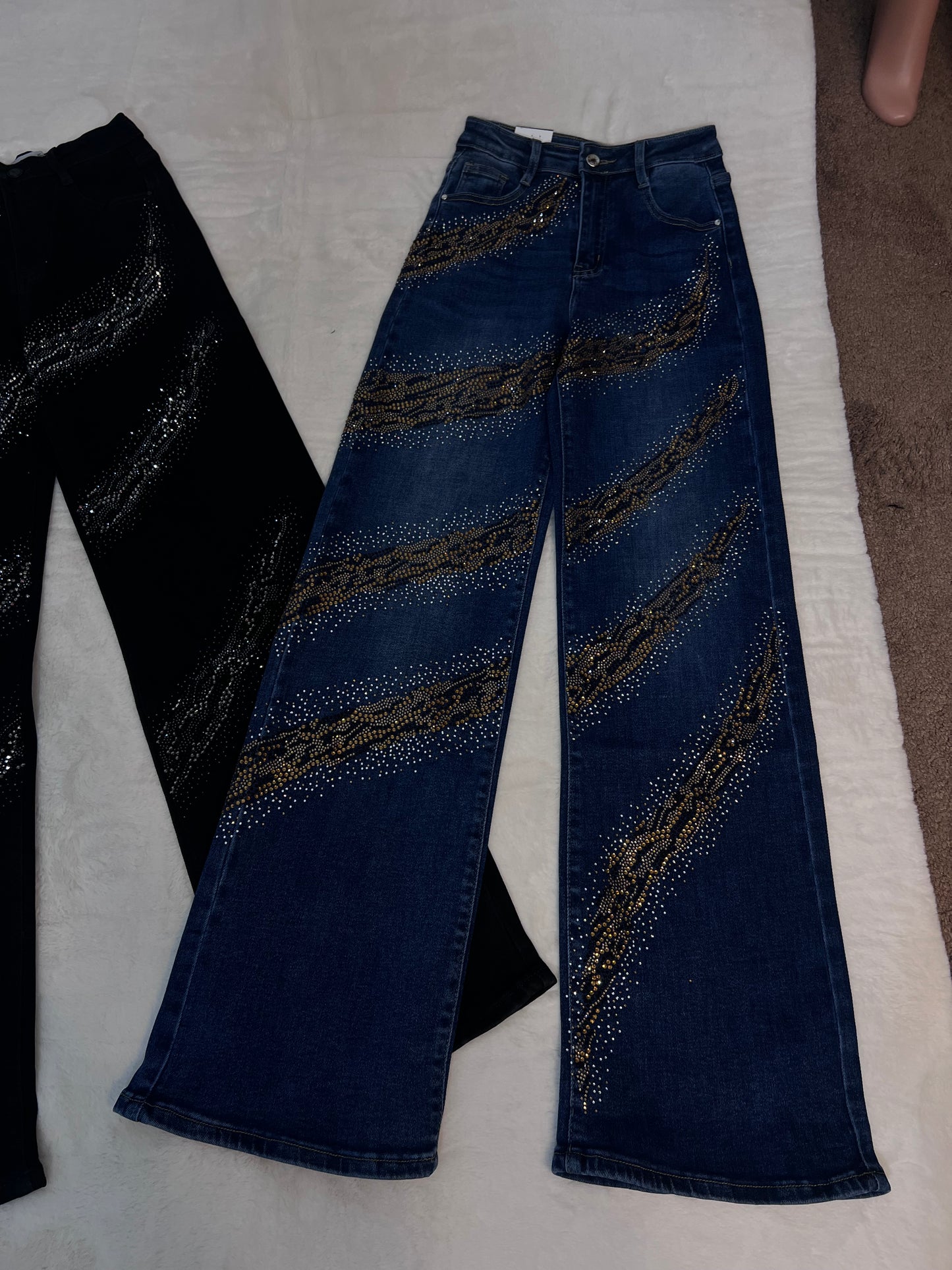 Cheetah Rhinestone Jeans