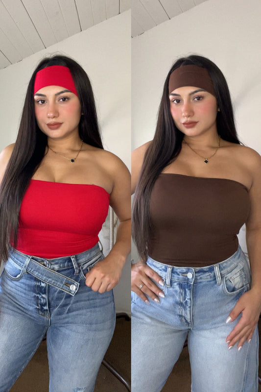 Karina Tube Tops With Bandana Double Lined