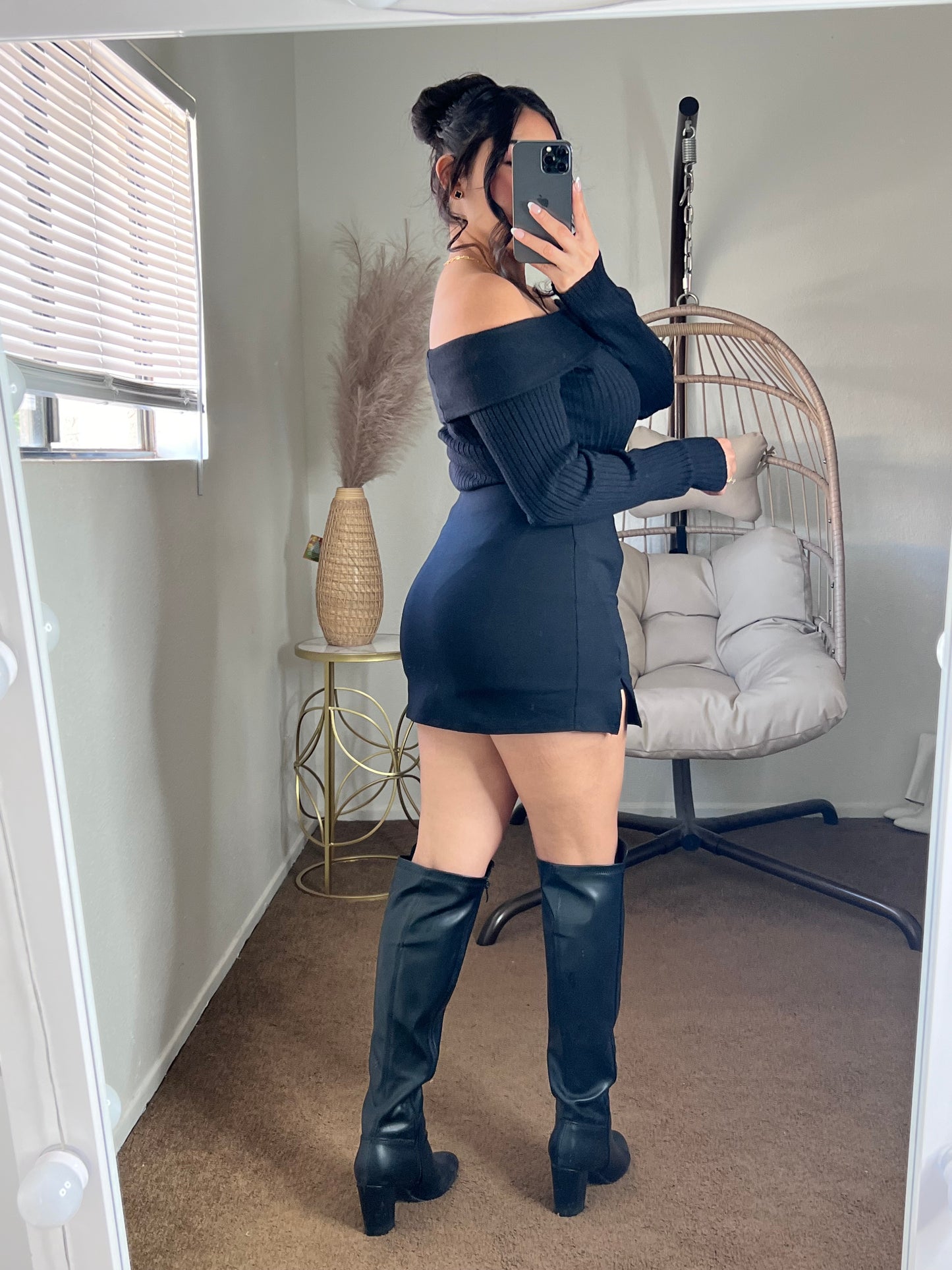 Basic Elastic Skort - Black