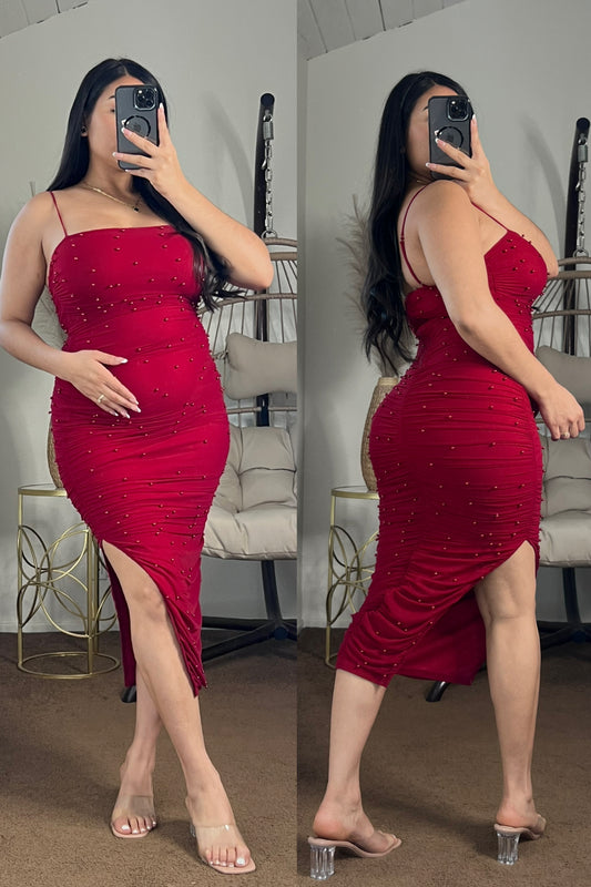 Perla Dress - Burgundy