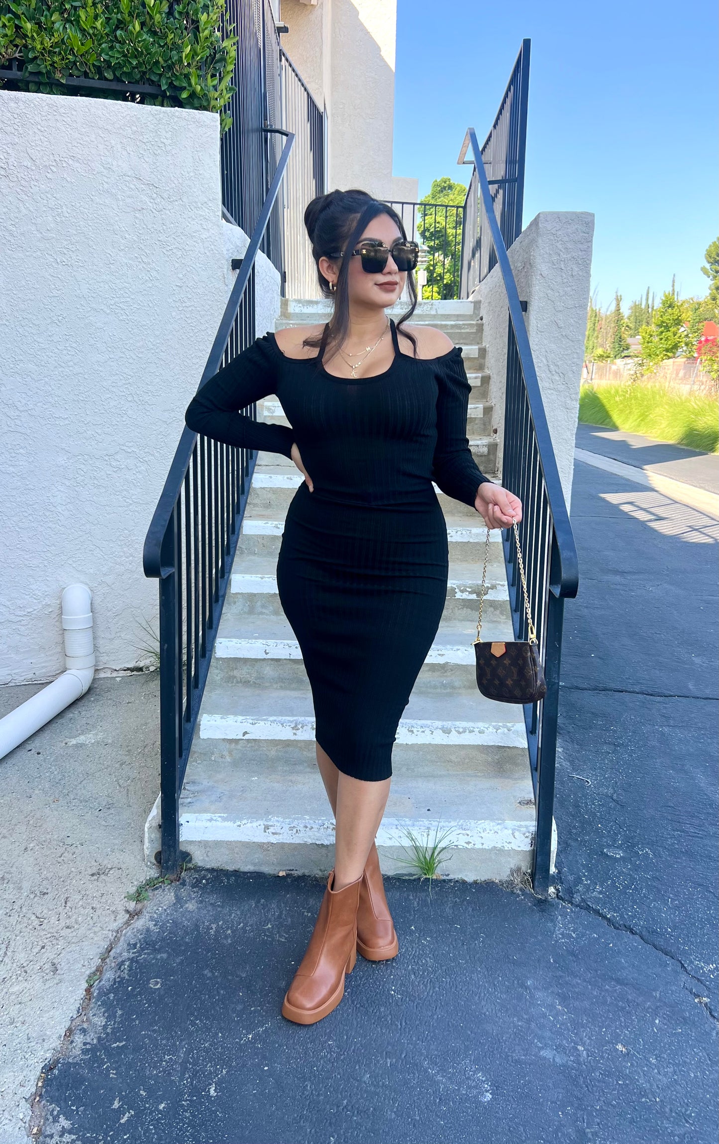 Fall In Love Sweater Dress - Black
