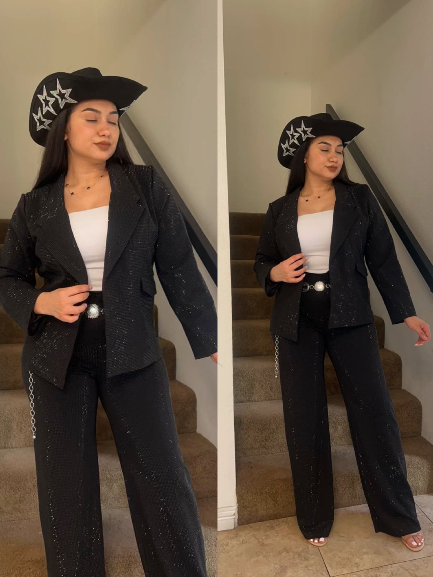 Fancy Long Rhinestone Blazer