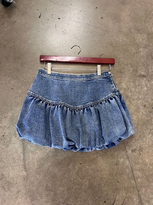 Trendy Bubble Denim Skirt
