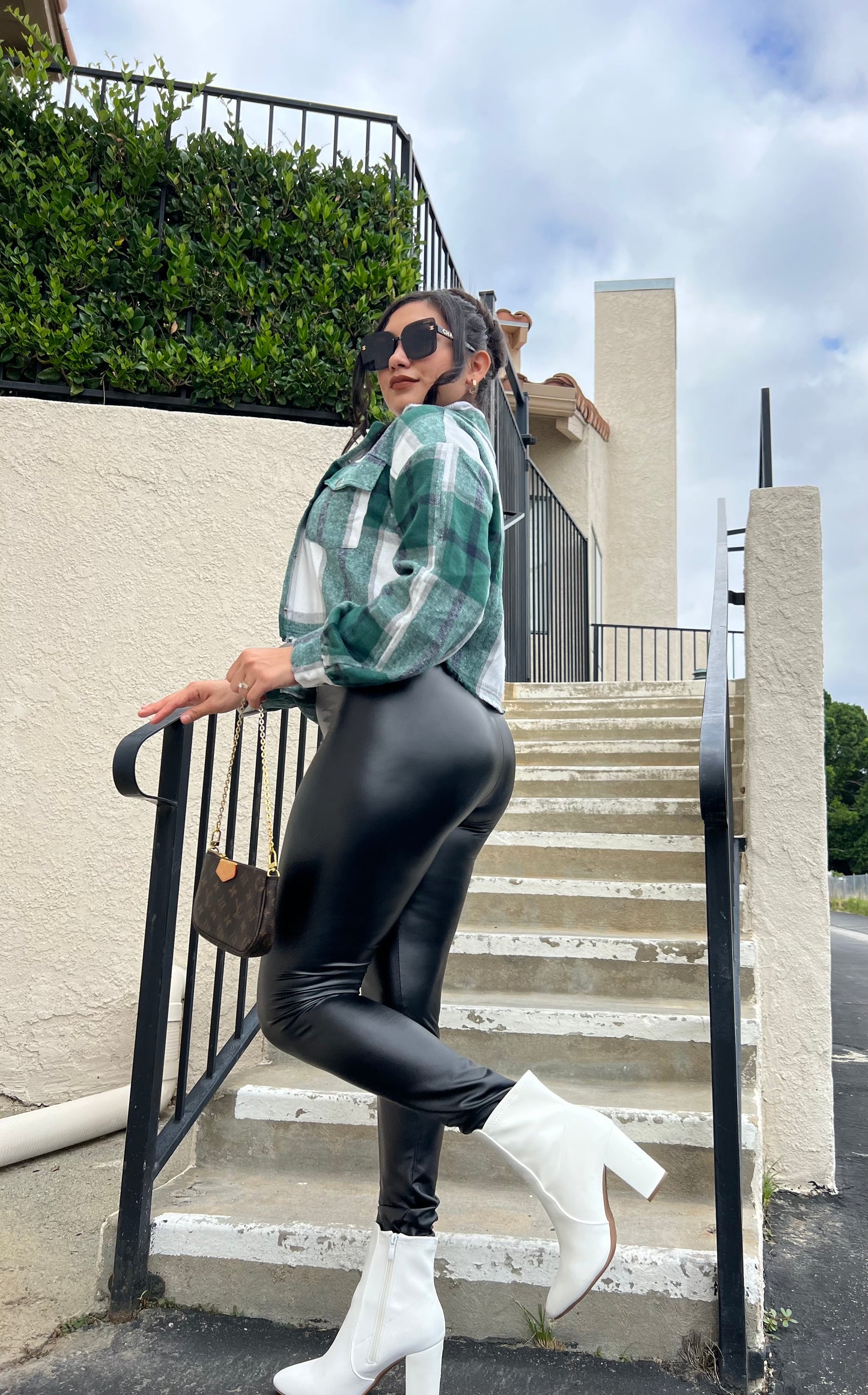 On Fire High Waist Leather Leggings - Black
