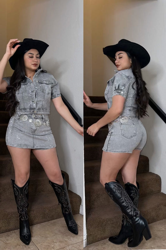 Concert Denim Skort With Good Stretch