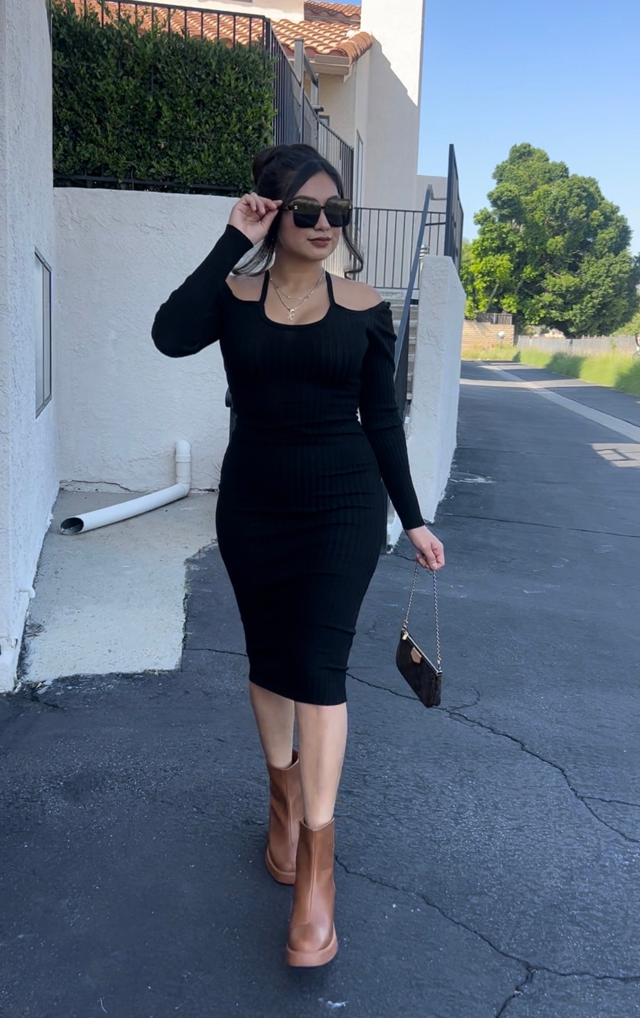 Fall In Love Sweater Dress - Black