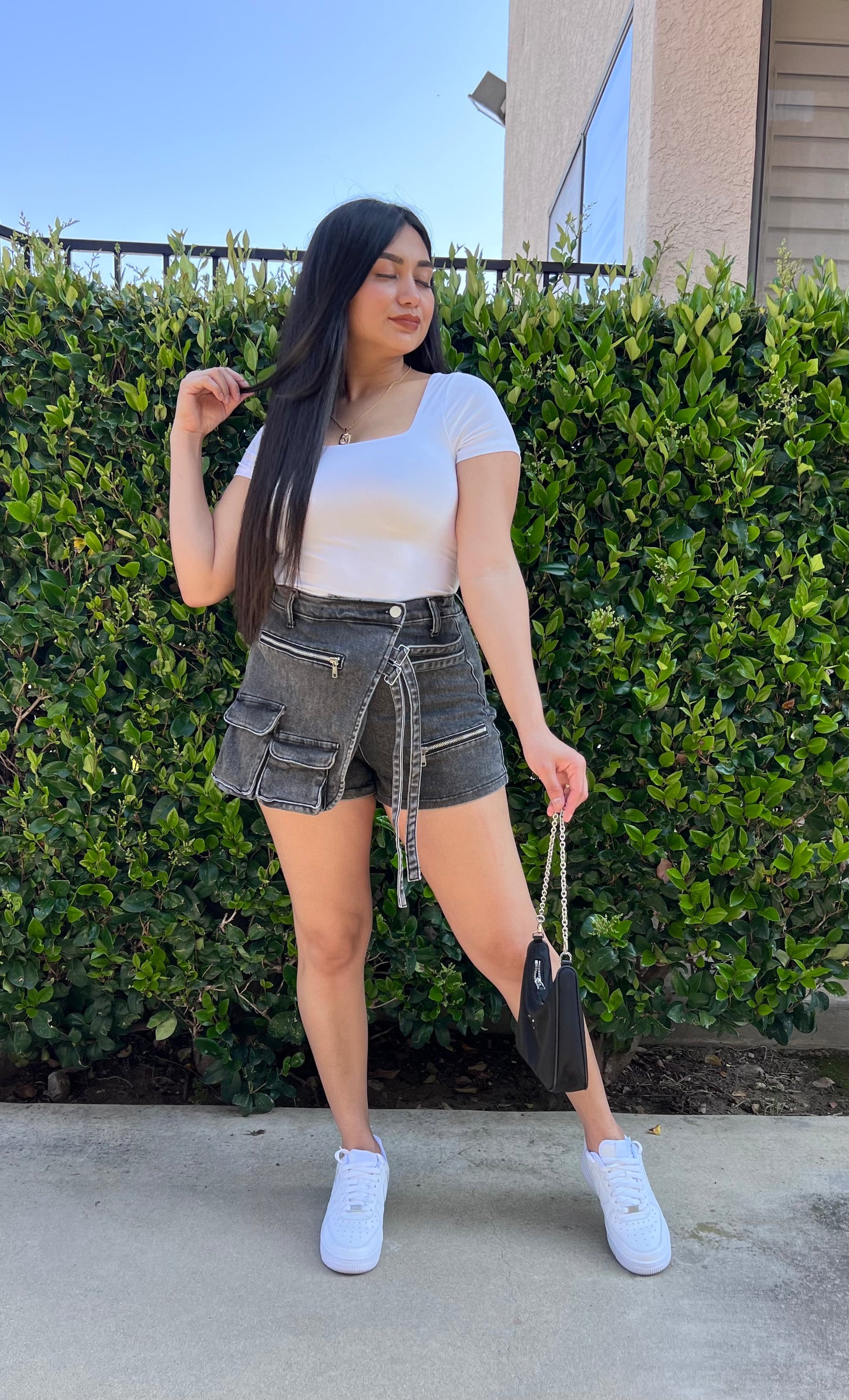 Leslie Cargo Skirt - Grey