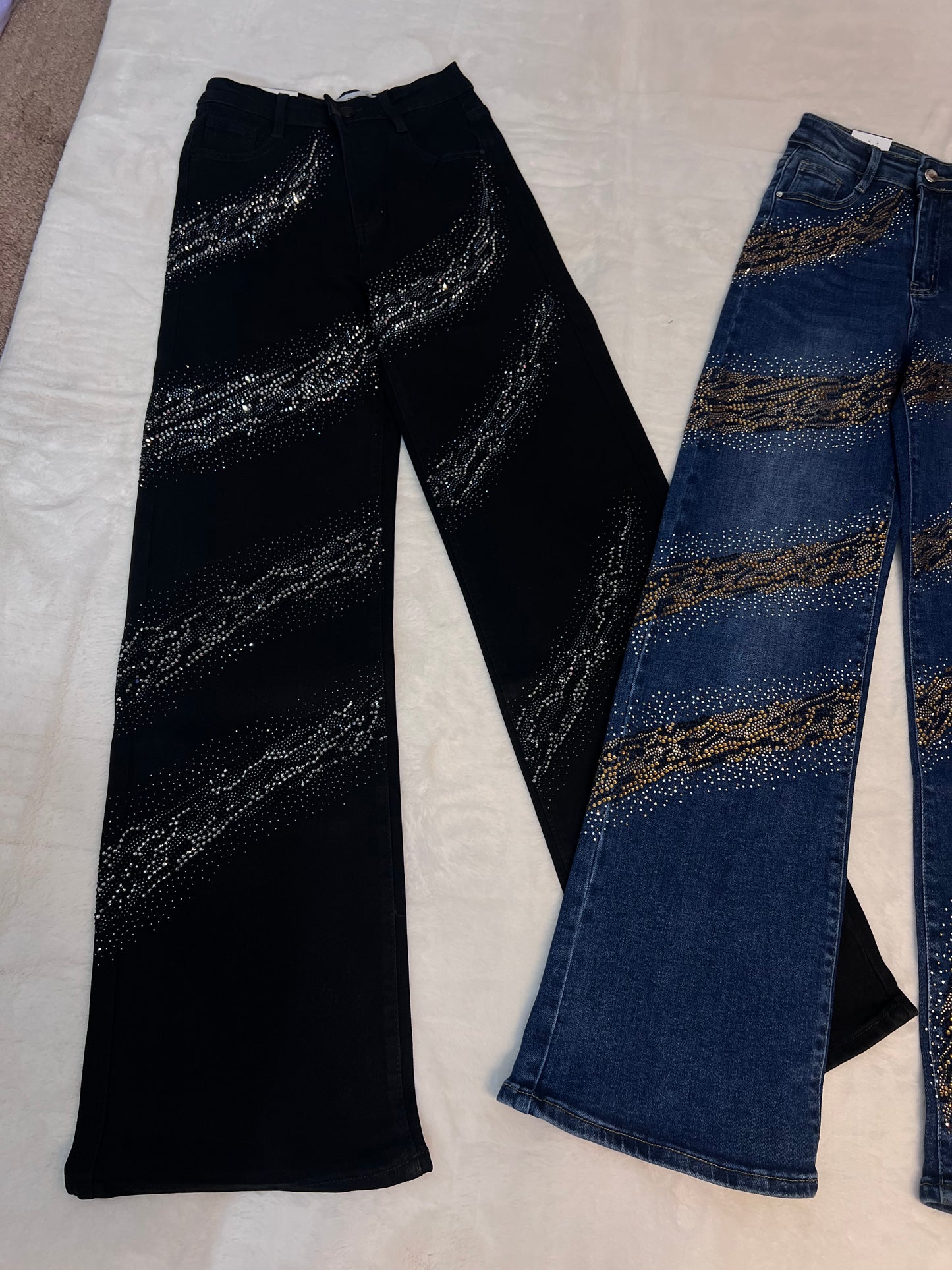 Cheetah Rhinestone Jeans