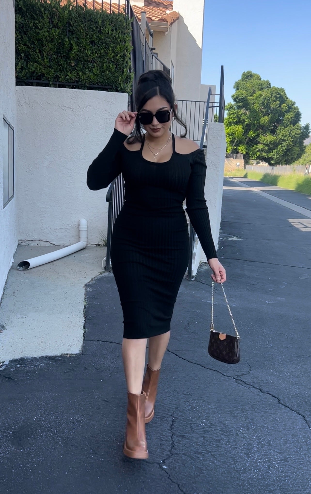 Fall In Love Sweater Dress - Black