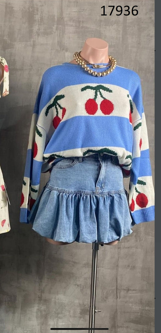 Blue Cherry Sweater 17936