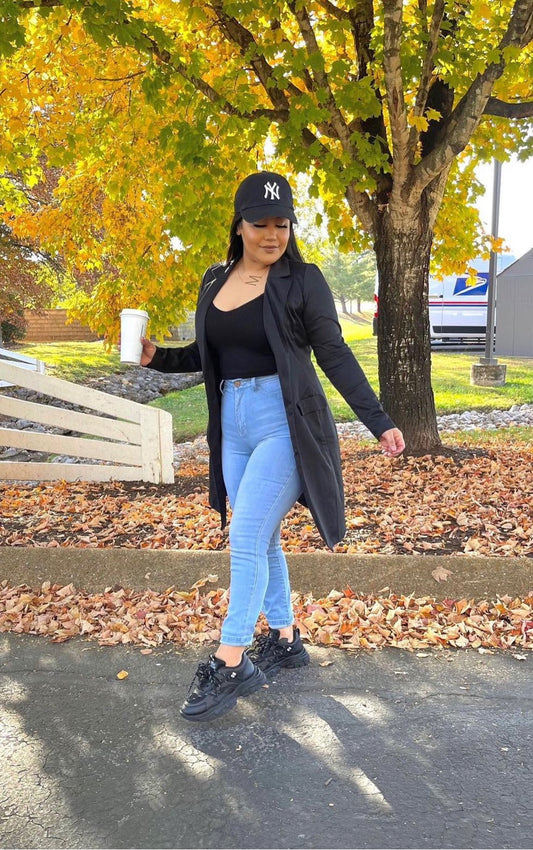 Sofia Long Cardigan - Black