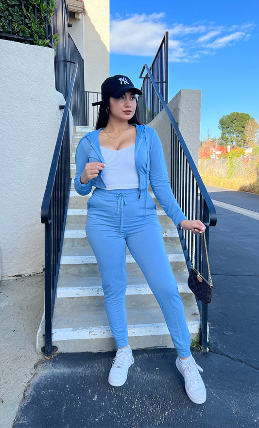 Nataly Pants Set - Baby Blue