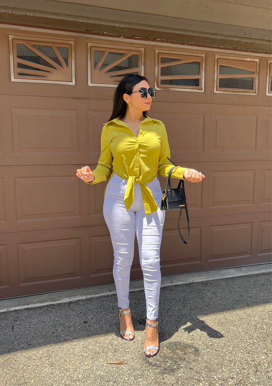 Business Girl Button Down Shirt - Kiwi