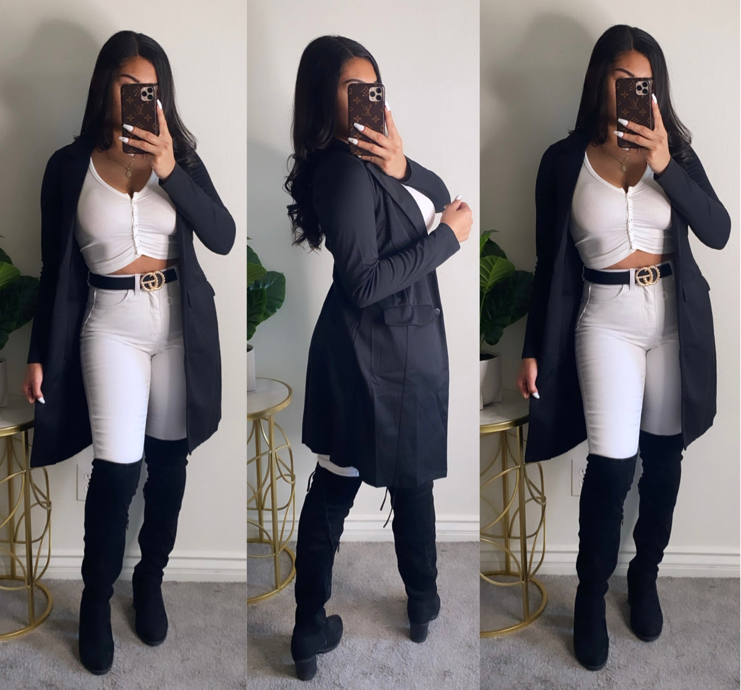 Sofia Long Cardigan - Black