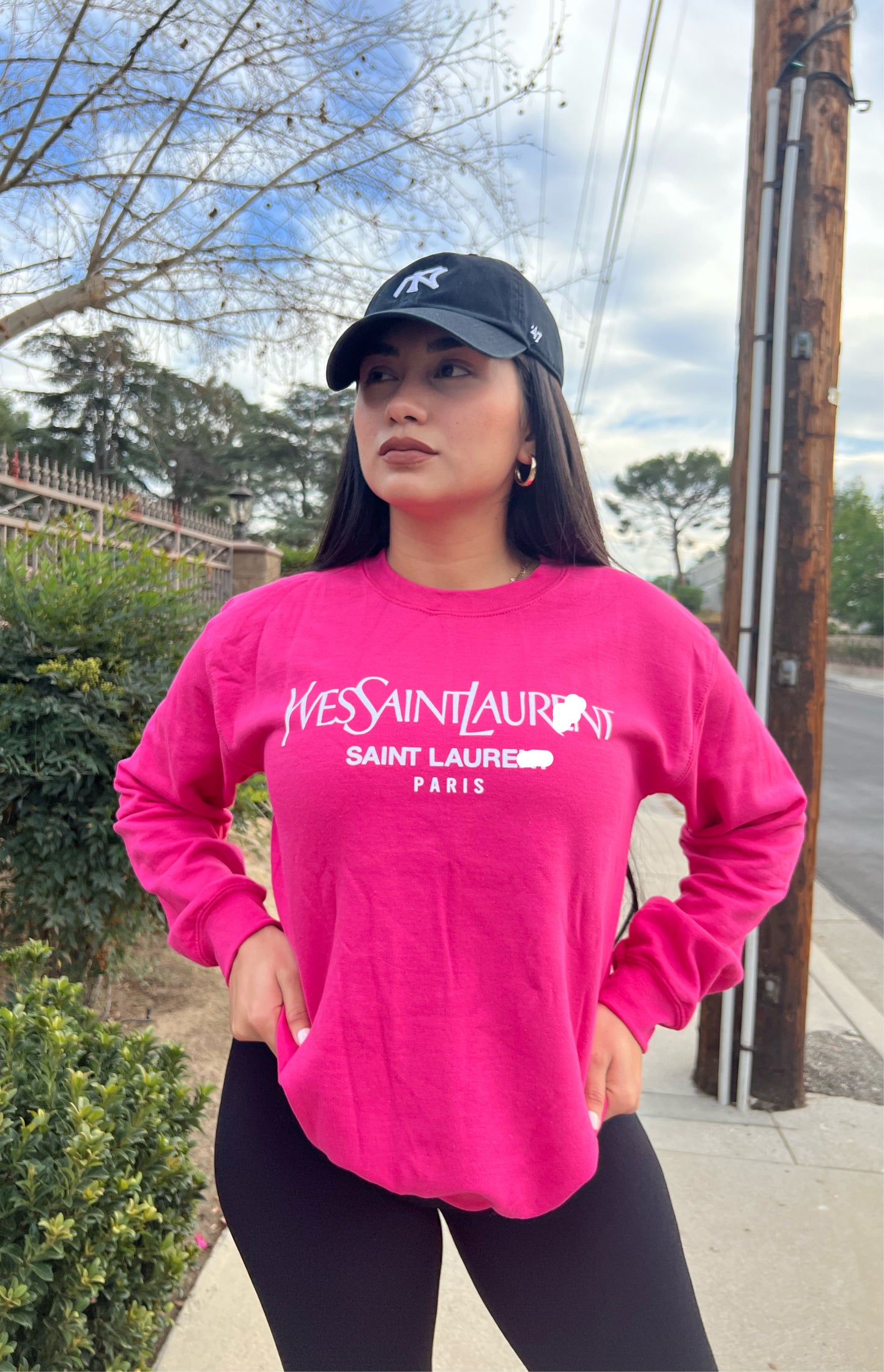 Yesi Crewneck Sweater - Hot Pink