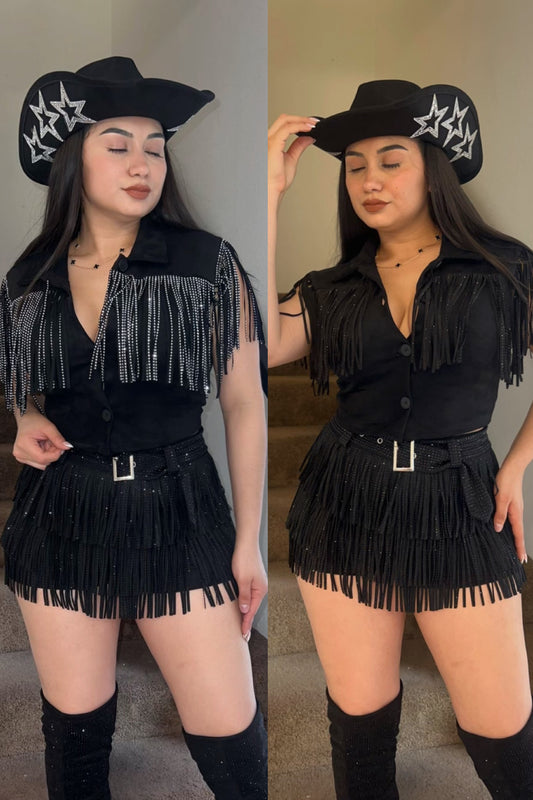 Cowgirl Fringe Vest Top True to Size