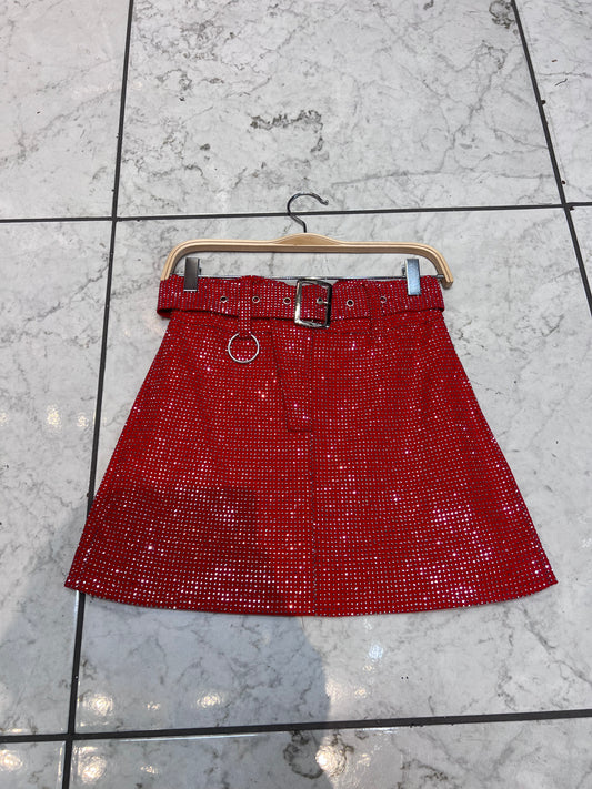 Rhinestone Skirt - Red