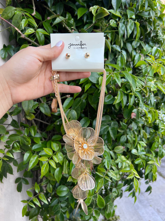 Floral Earrings & Necklace