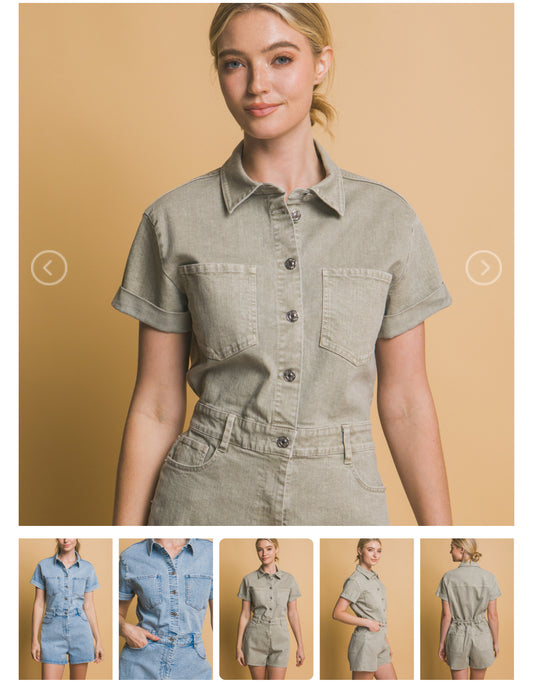 Summer Denim Romper