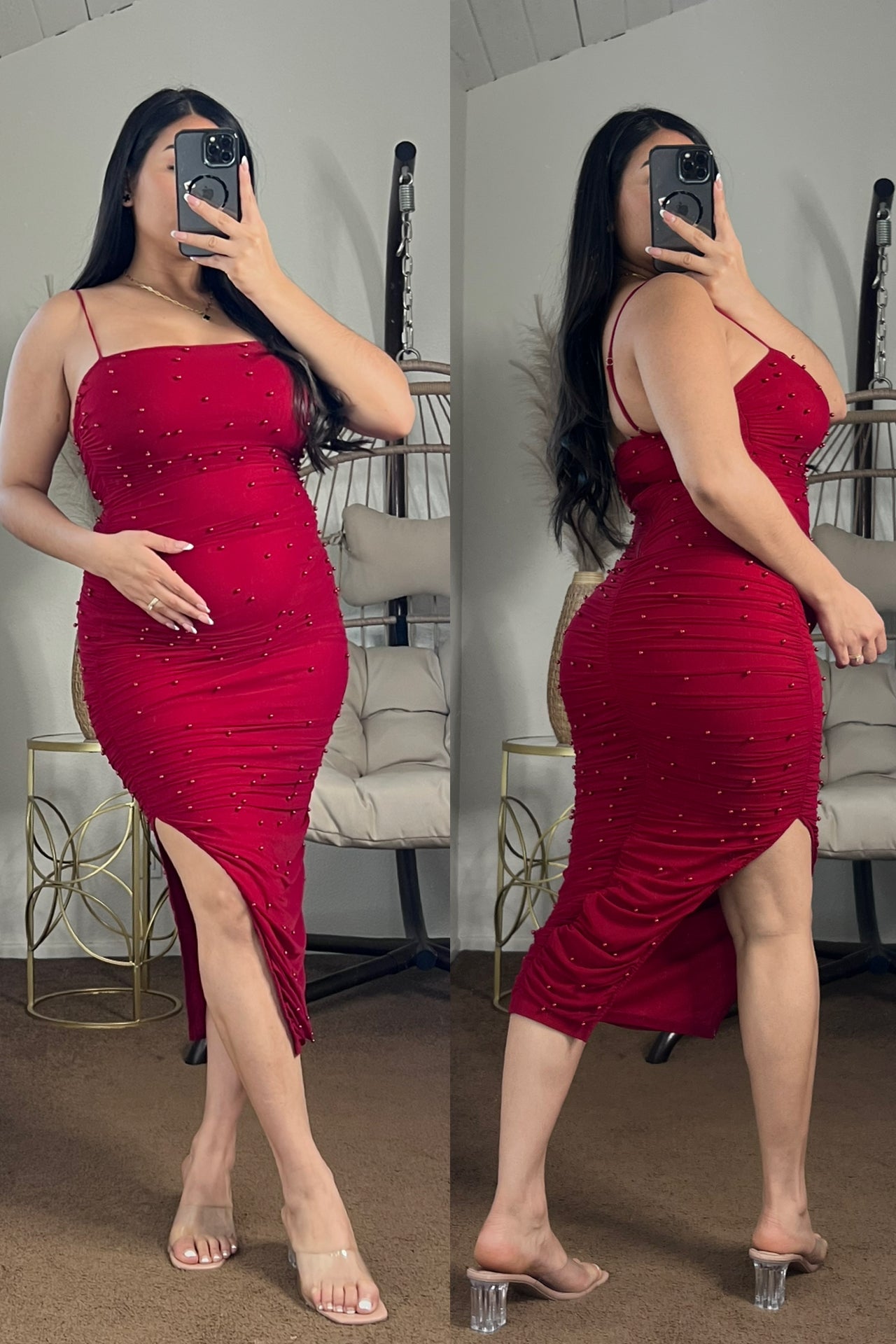 Perla Dress - Burgundy
