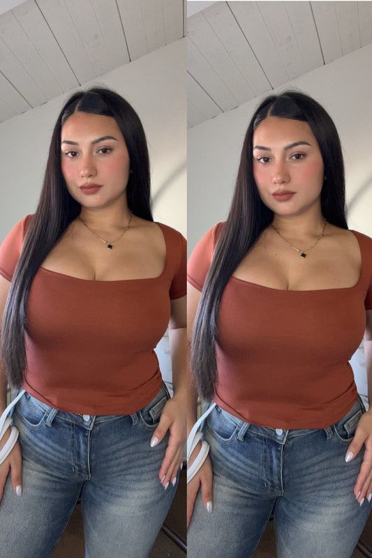 Favorite Basic Rust Top Double Lined
