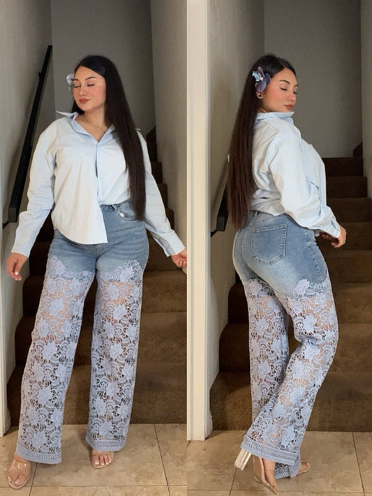 Floral Lace Jeans