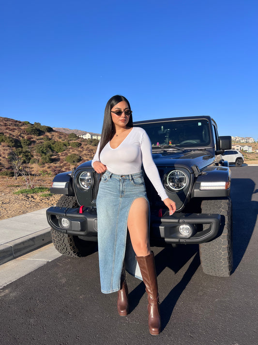 Lia Long Denim Skirt