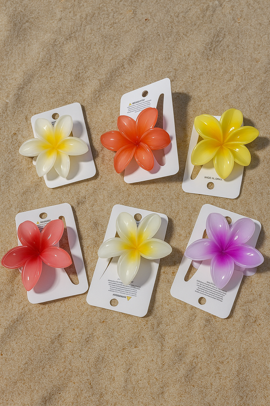 6 Flower Clips Fashionable