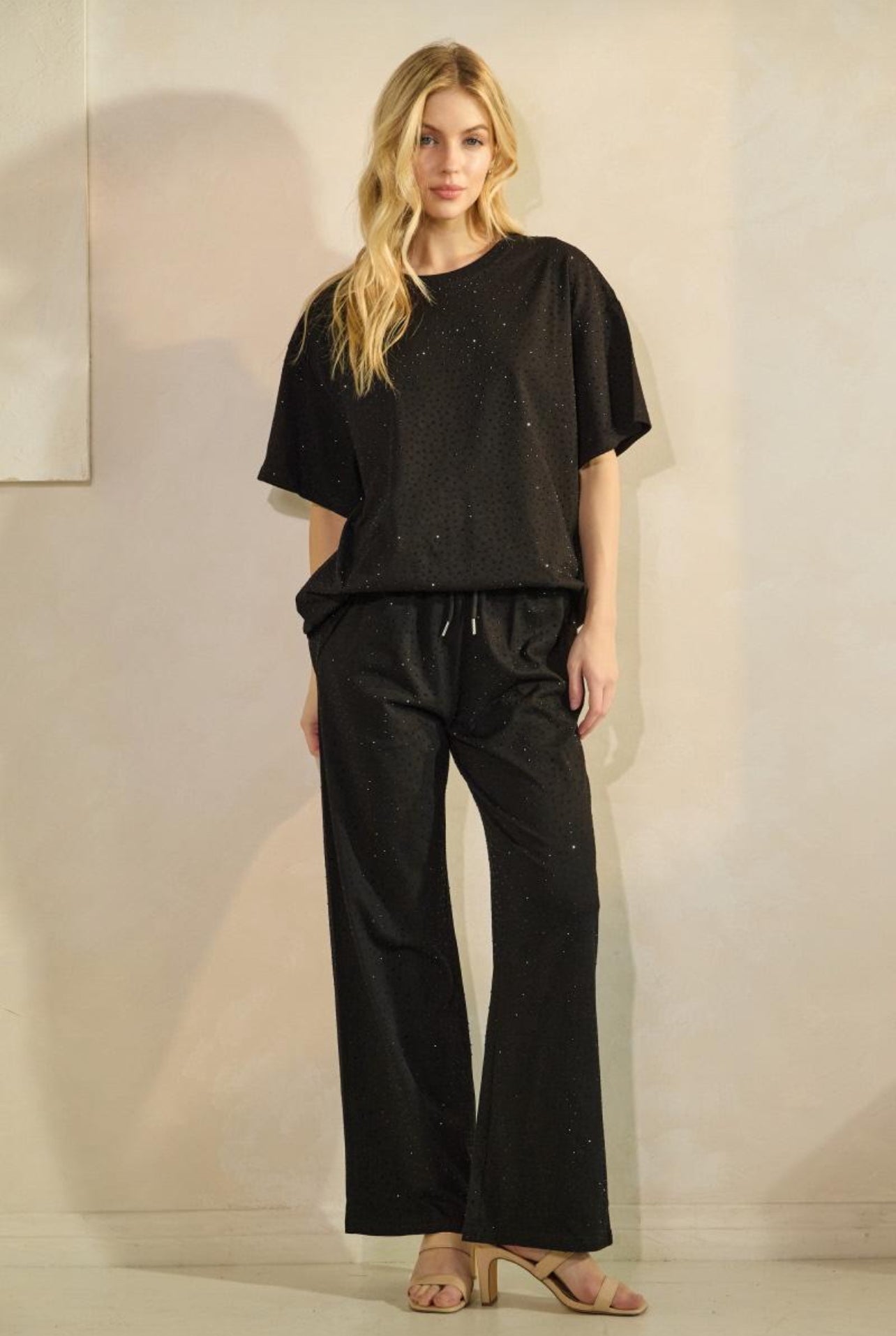 Cara Full Rhinestone Oversize Set ( Pants & Shirt )