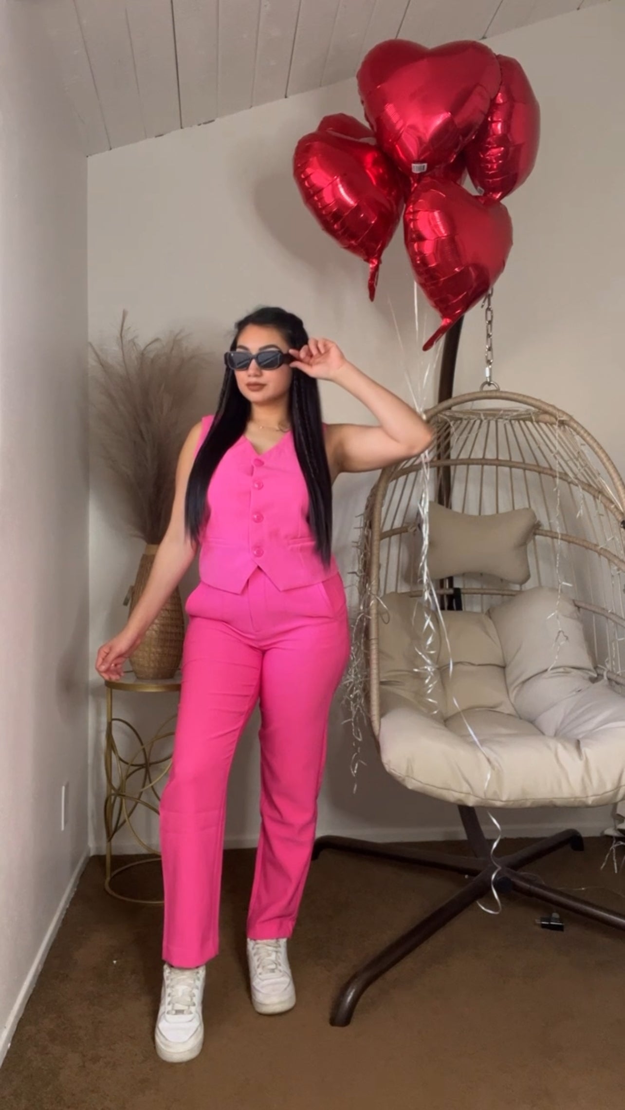 Sofia High Waist Flare Pants - Pink
