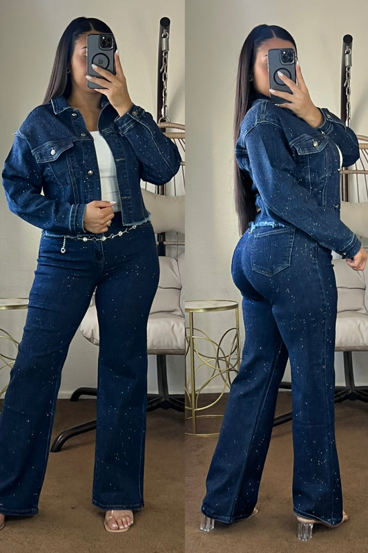 Rhinestone Set With Belt