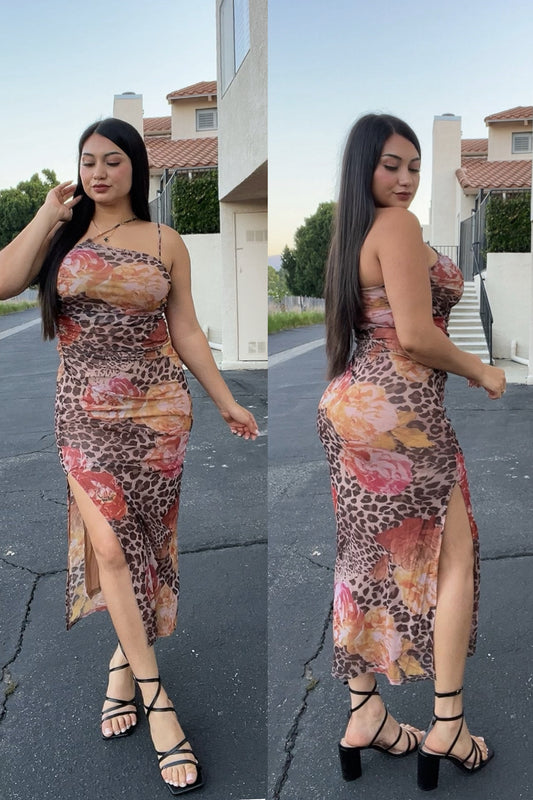 Floral Cheetah Dress