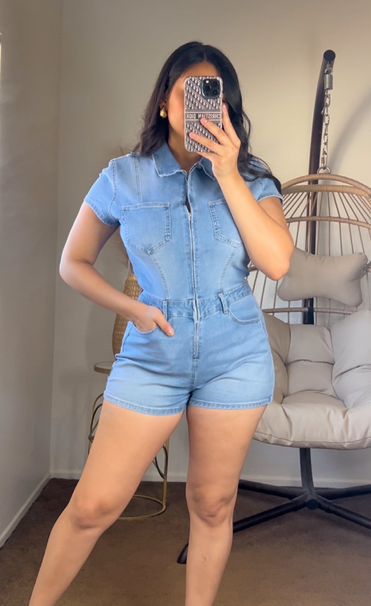 Favorite Denim Romper- Ligth Blue