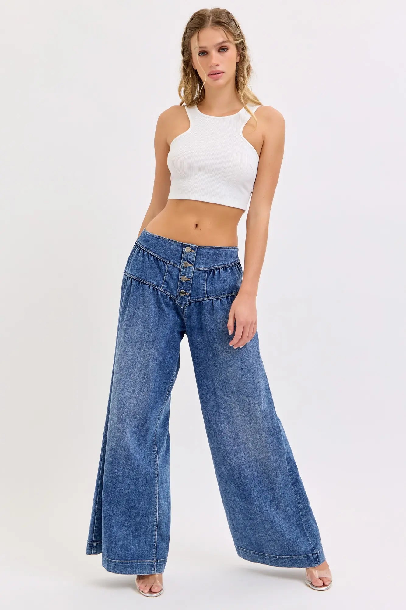 Celina High Rise Wide Leg Pants Good Stretch
