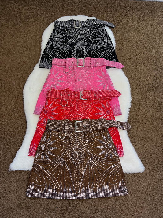 Trendy Cowgirl Shiny Skirt