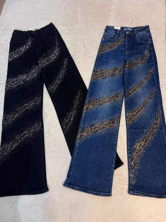 Cheetah Rhinestone Jeans