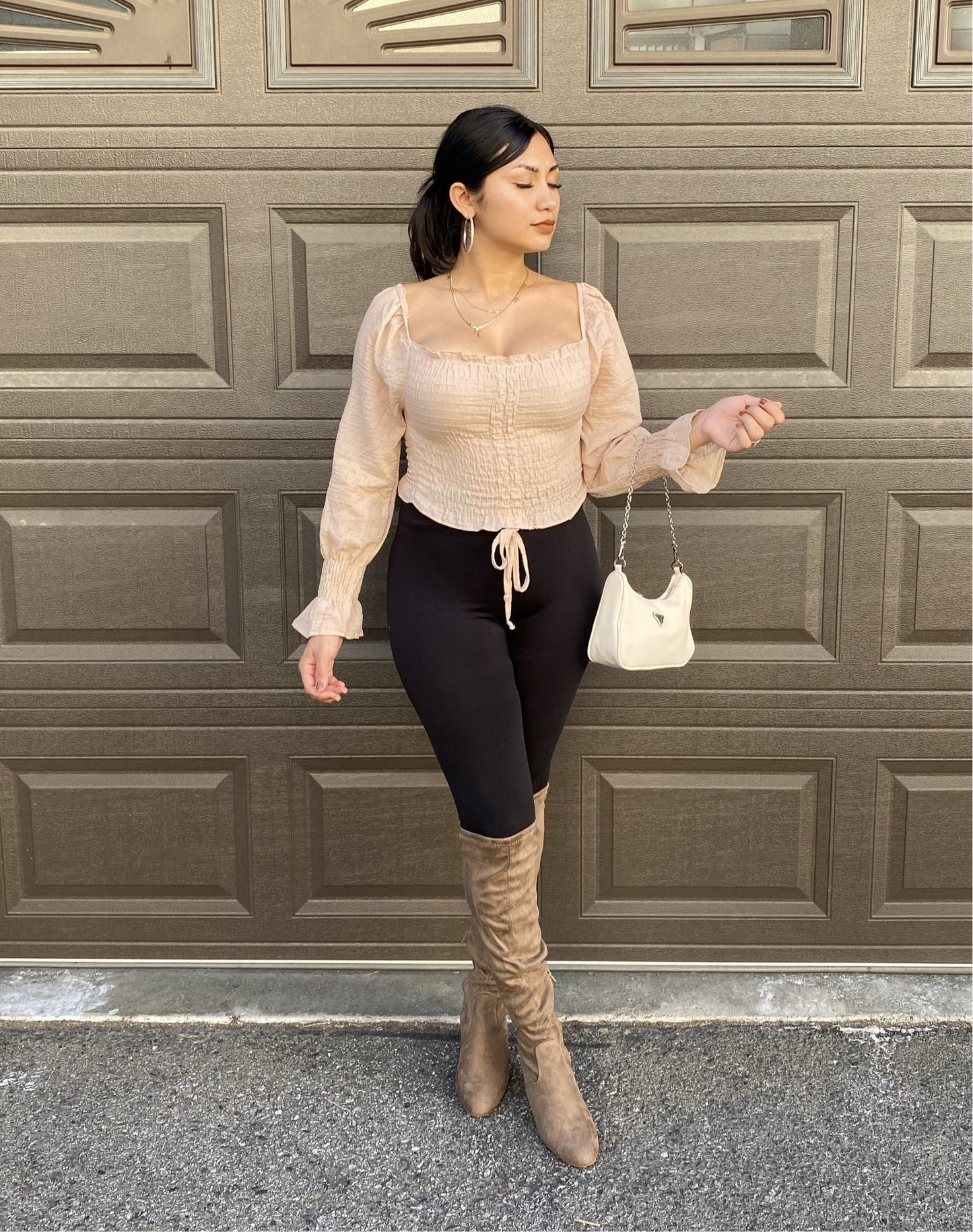 Brenda Long Sleeve Top - Mocha