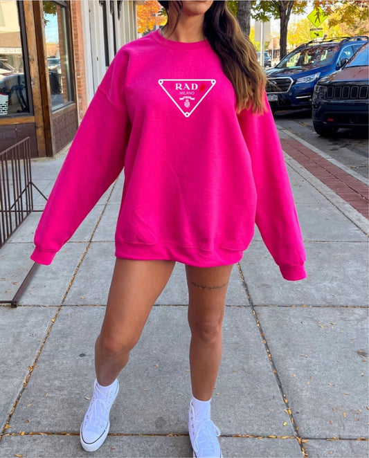 Paola Crewneck Sweater - Hot Pink